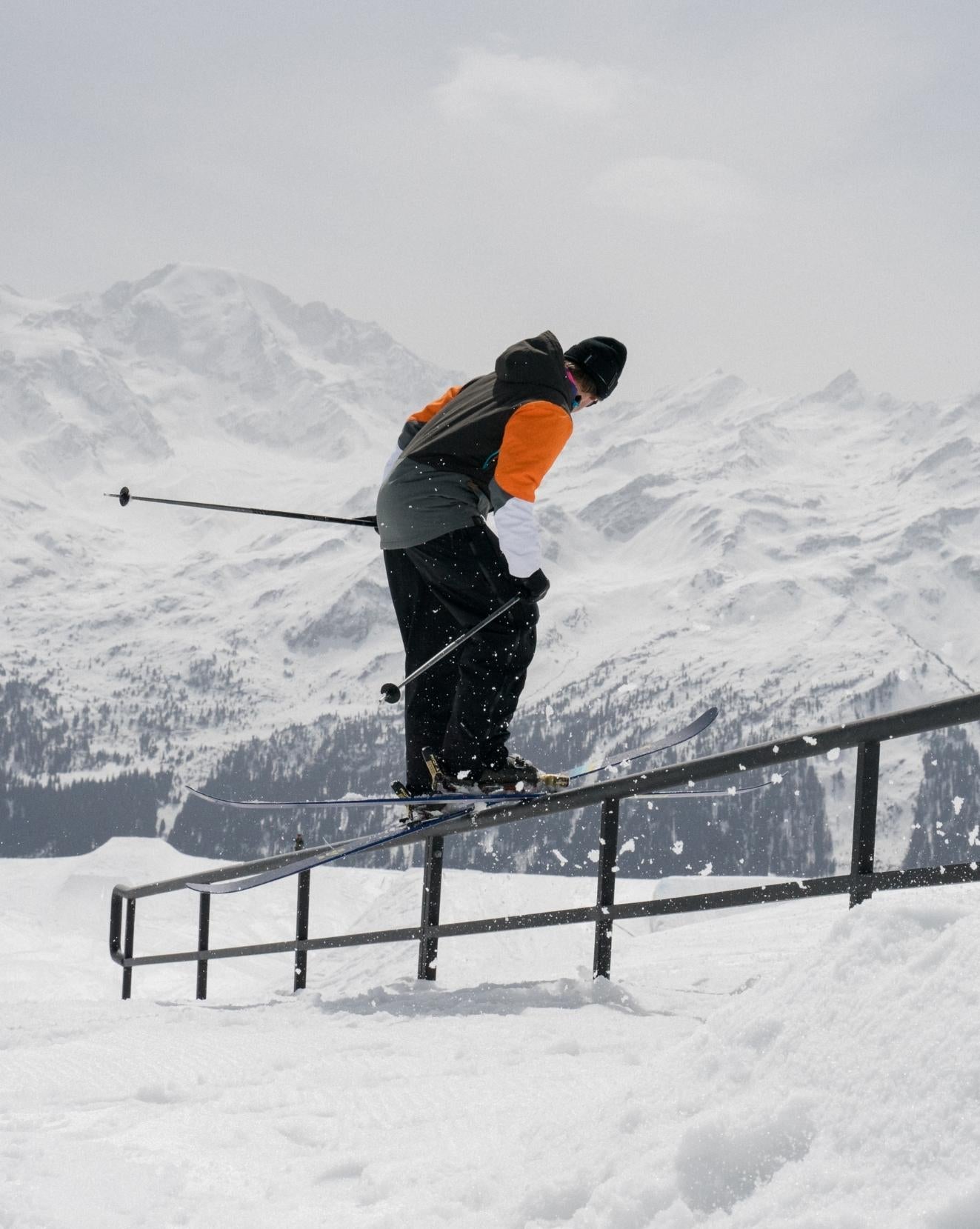 Yeh Man Men's Ski & Snowboard Jacket - Black, Grey & Orange