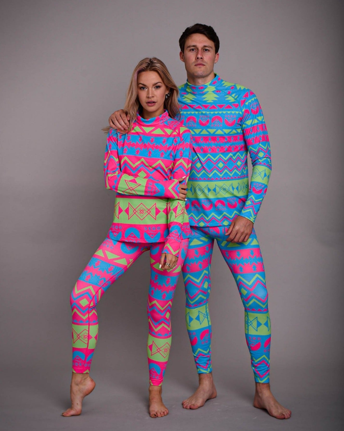 matching couples neon base layers