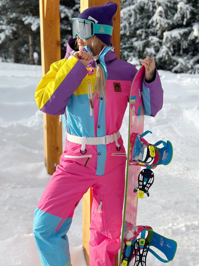 Chic Ski Suit - Pink with Gold Stars – OOSC Clothing