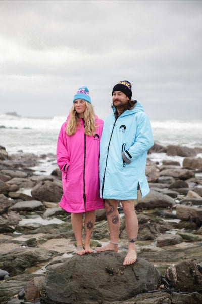 Pump Me Up Recycled Sherpa Lined Changing Robe - Blue - Unisex