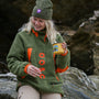 Sherpa Fleece Jacket - Khaki / Orange - Women's