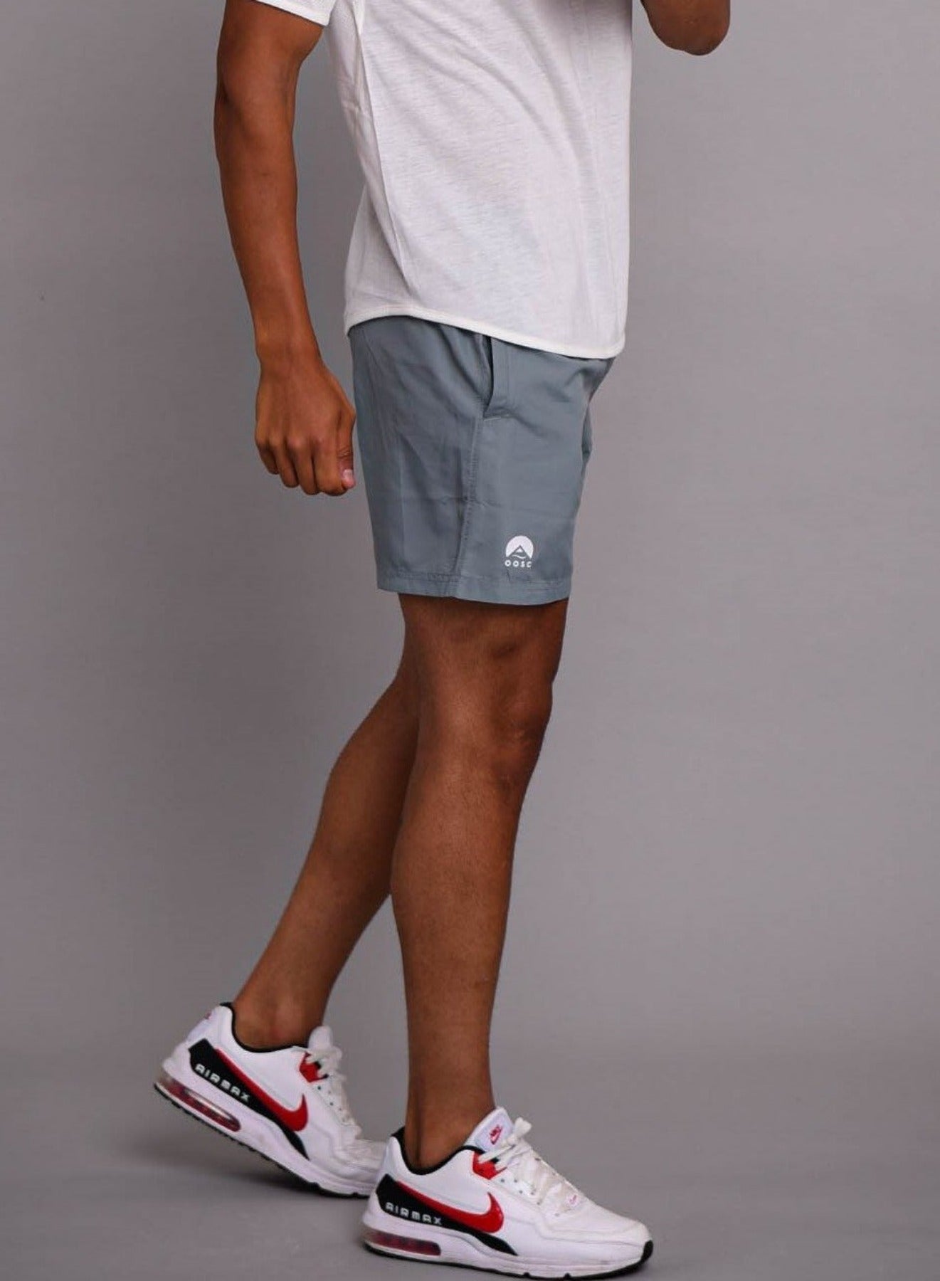 grey mens training shorts