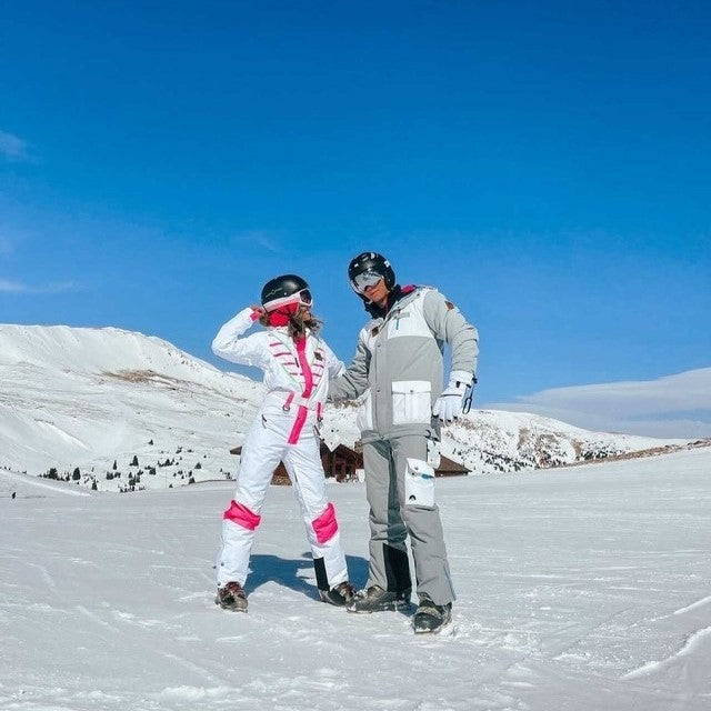Yeh Man Men's Ski Snowboard Jacket - Grey & White