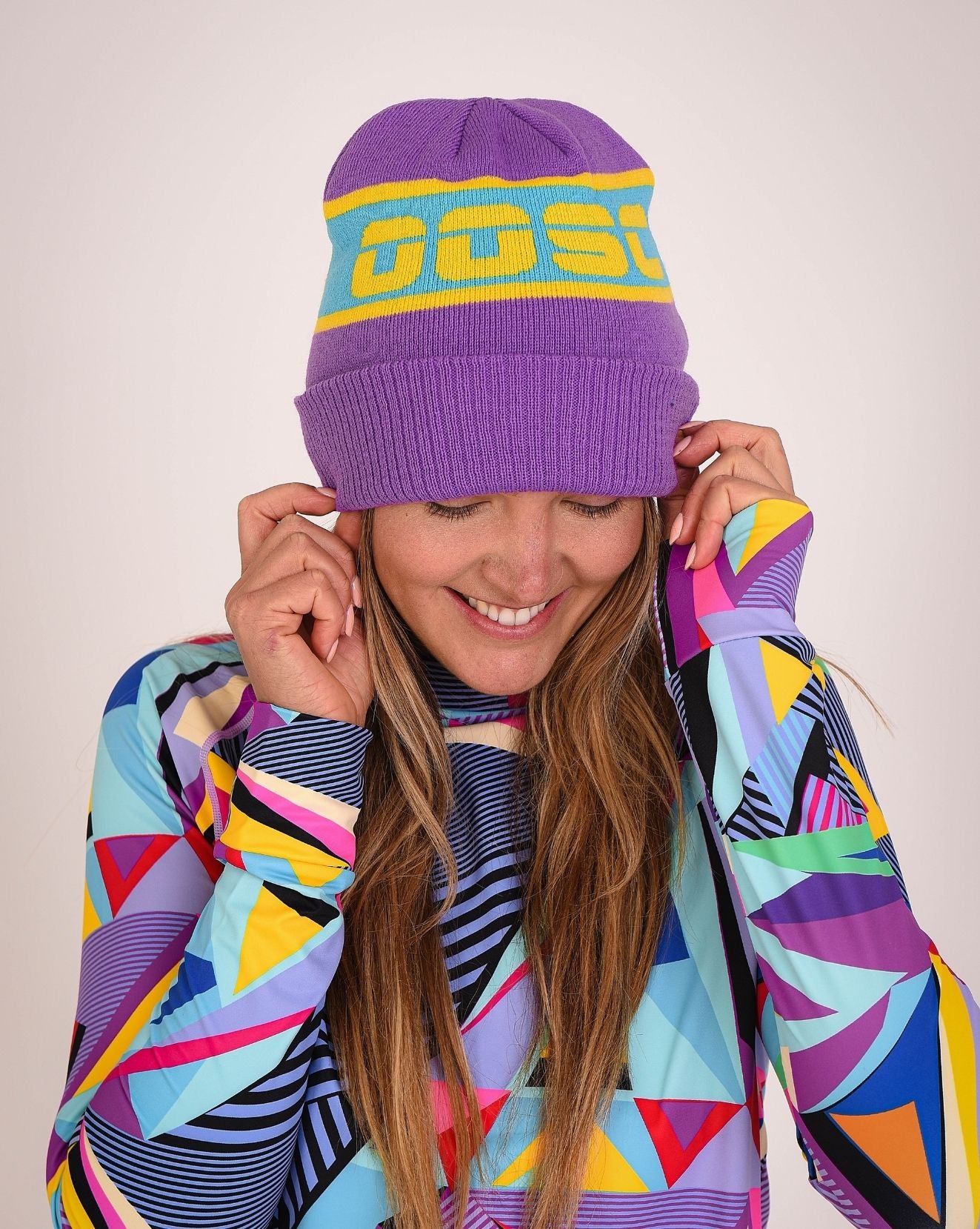 Après Beanie Purple Blue Yellow