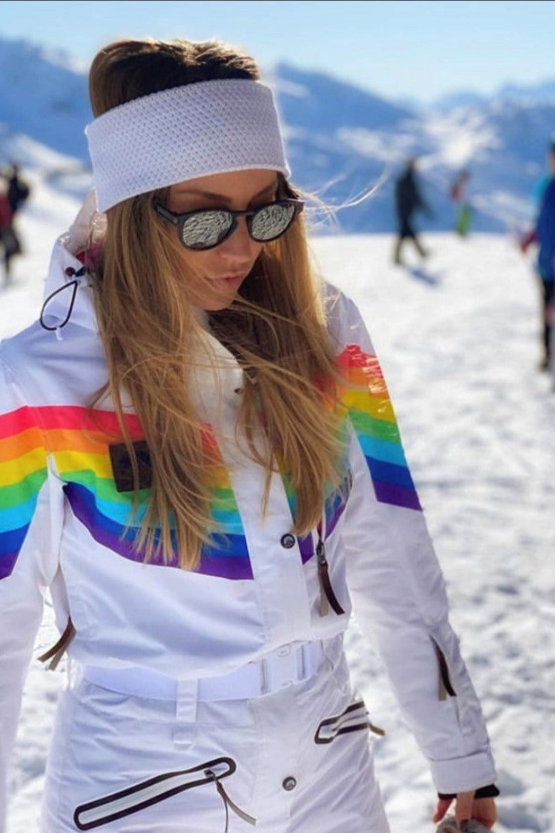 Rainbow Road Womens Ski Suit - White