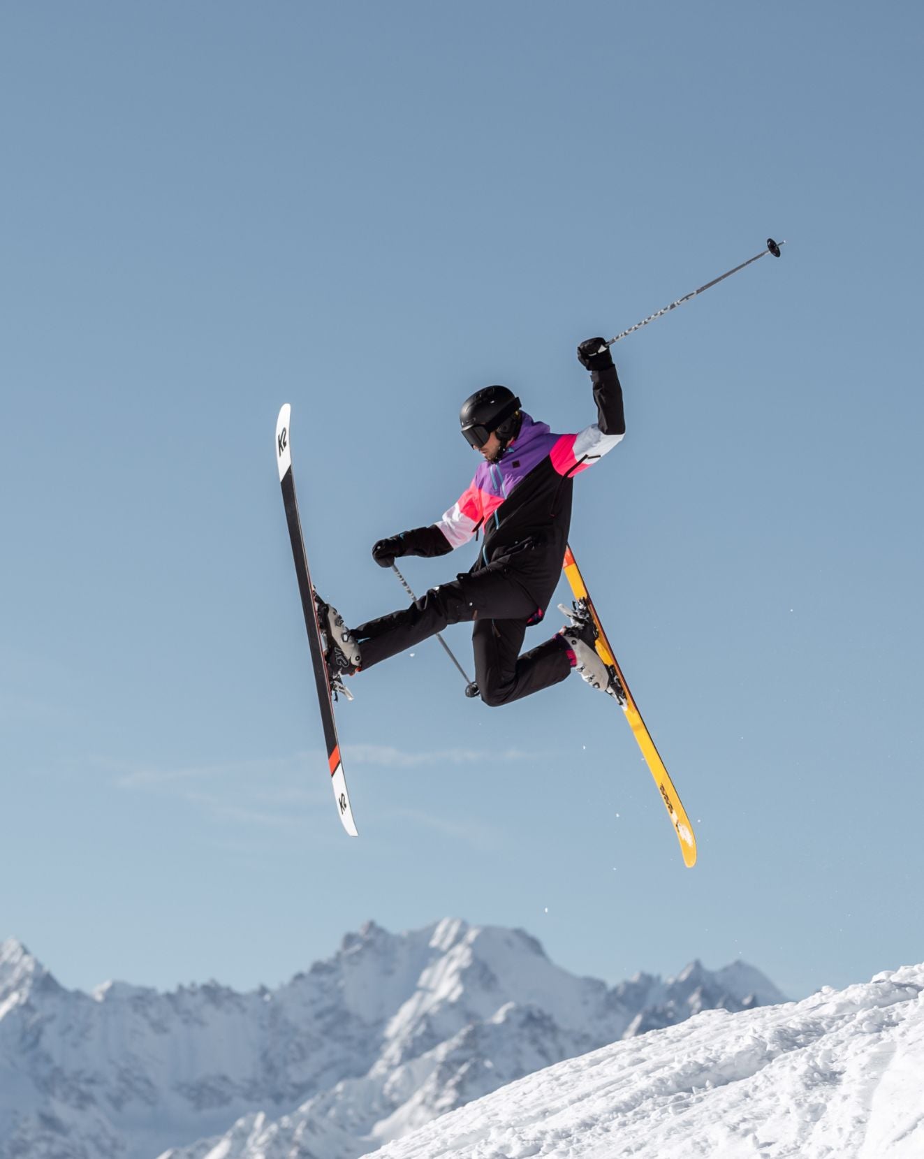 Fresh Pow Men's Ski & Snowboard Jacket - Neon Pink, Purple & Black