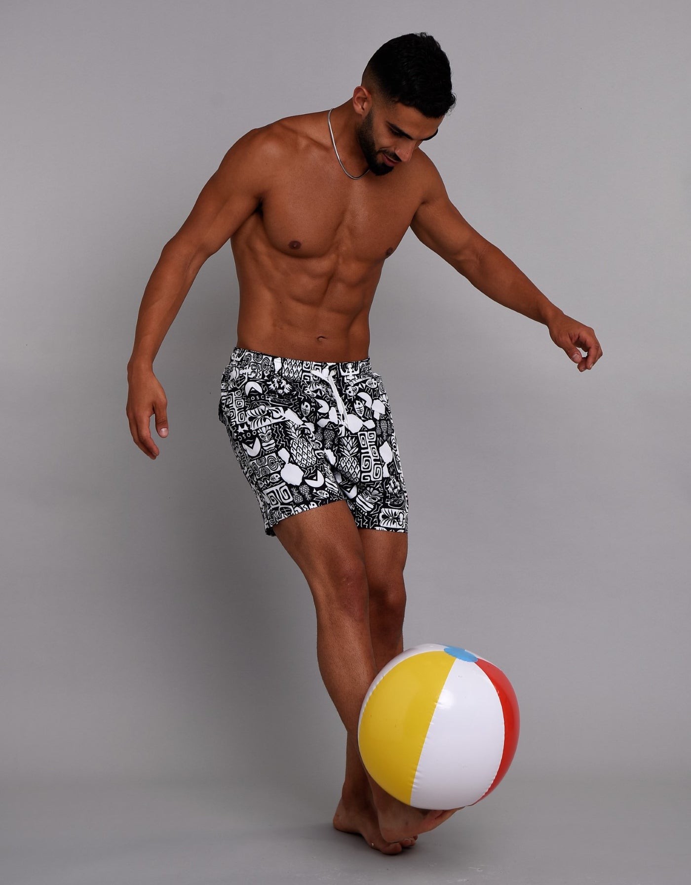 Black & White Aztec Pattern Tahiti Swim Shorts – OOSC Clothing