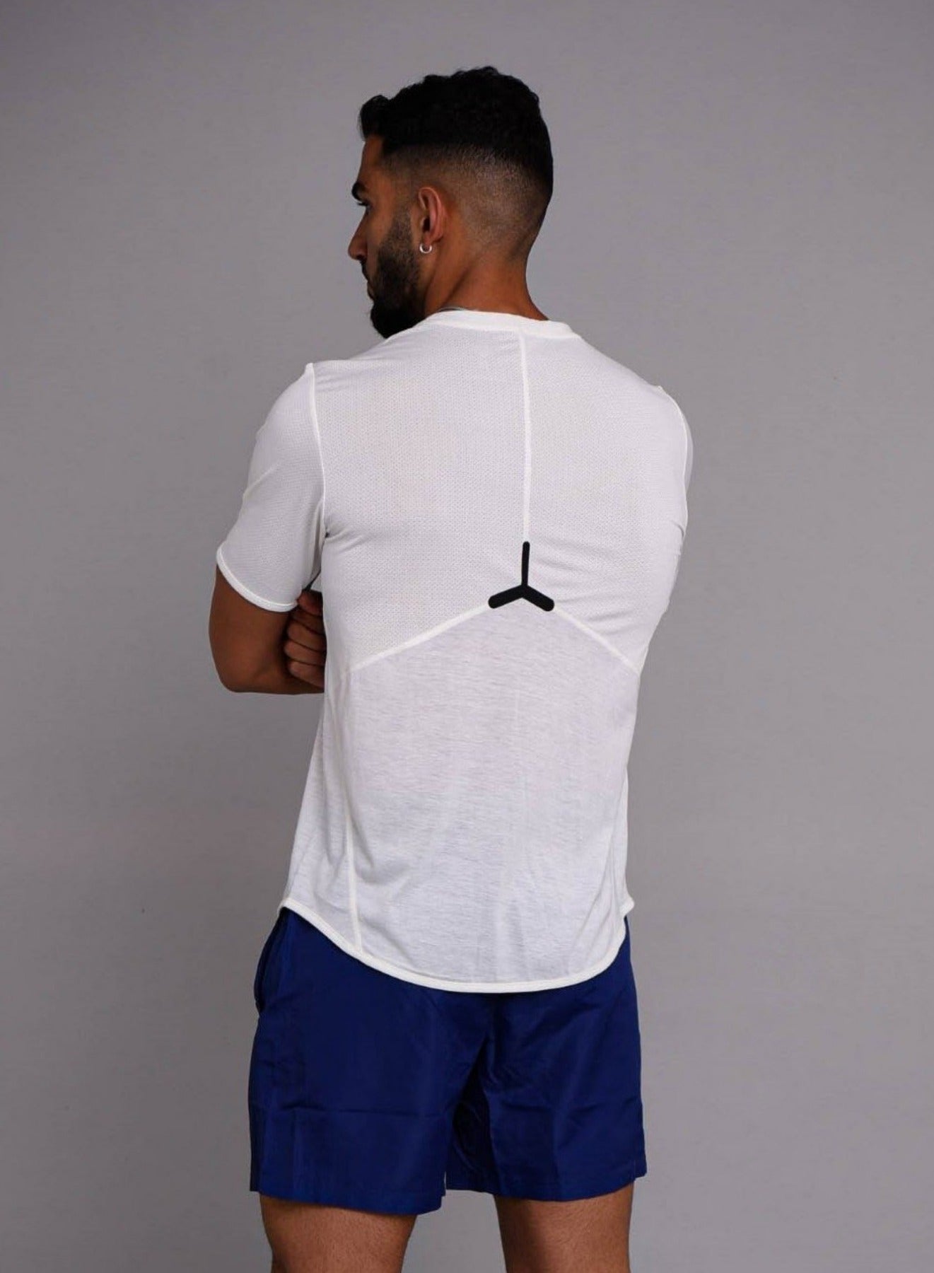 white mesh gym tshirt