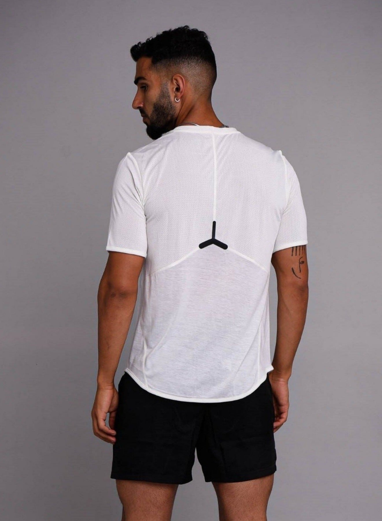 mens white gym top