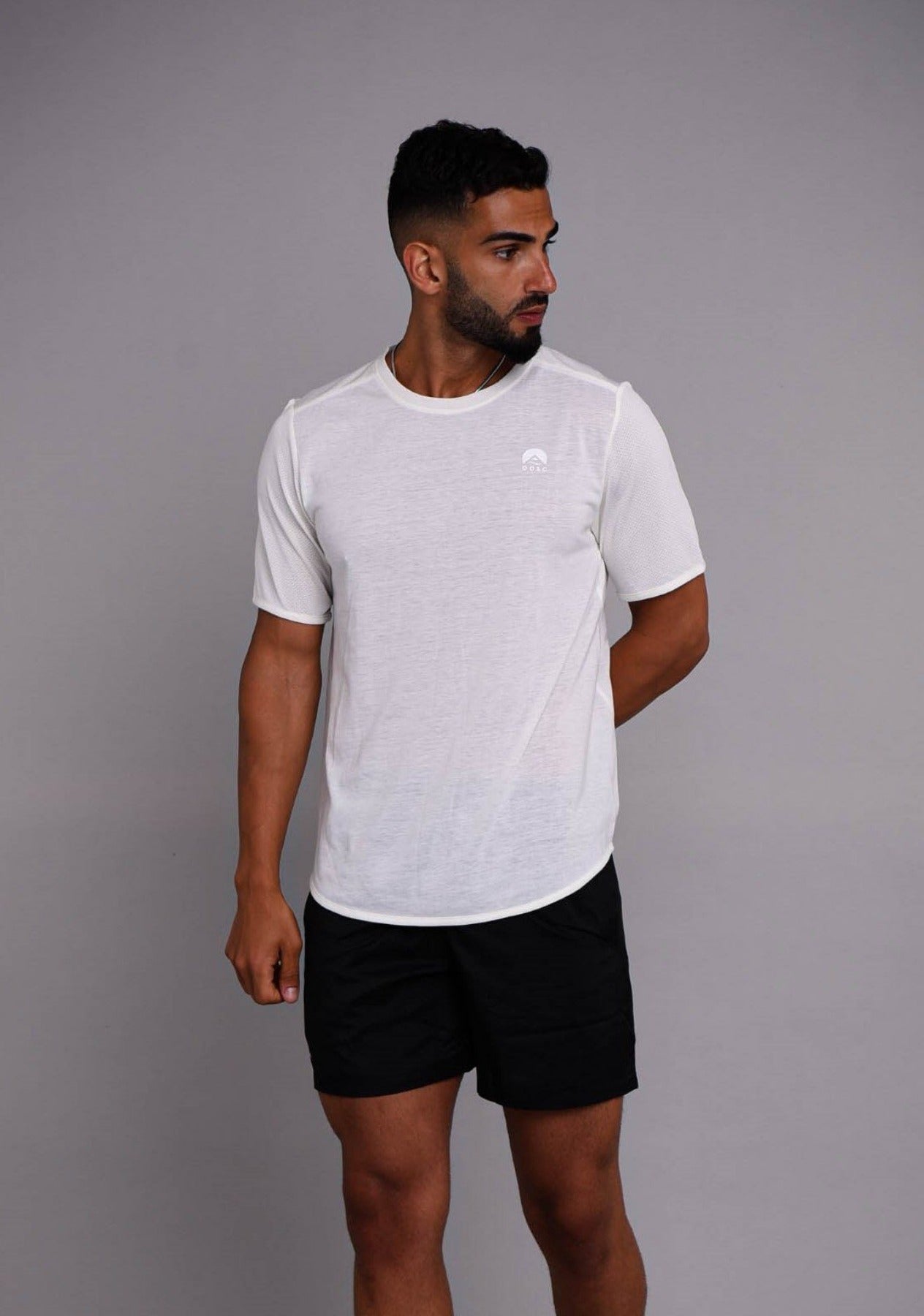 white mens gym shirt