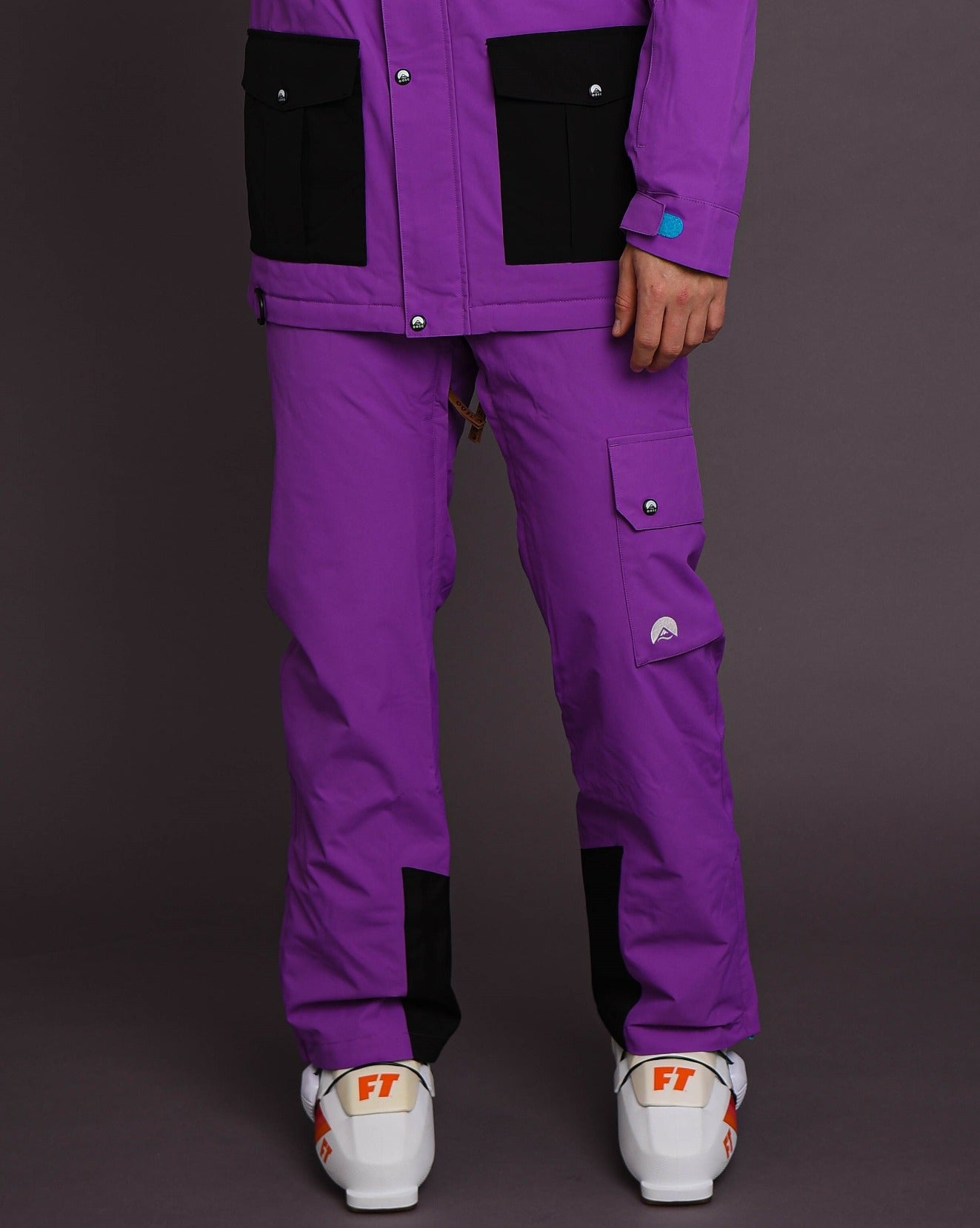 Purple Mens Track Pants With White Flash